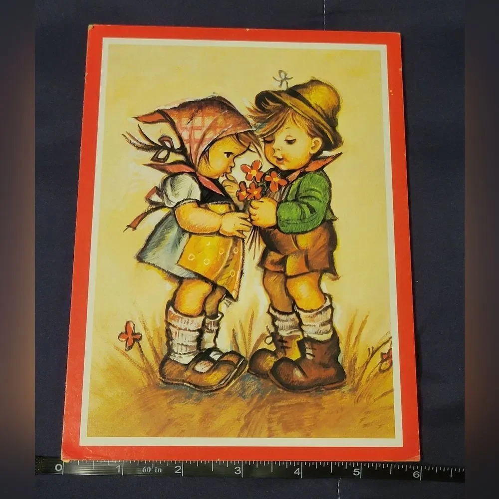 VINTAGE 1970s EVANS HUMMEL LITHOGRAPH MOUNTED ON CHIPBOARD